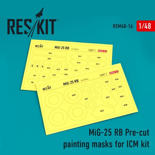 Reskit - MiG-25RB Pre-cut painting masks for ICM kit (1/48)