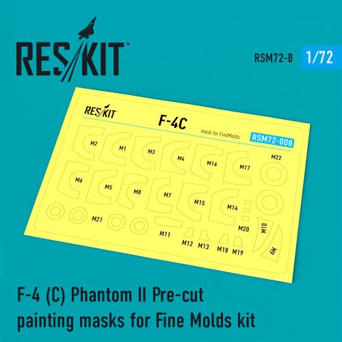 Reskit - F-4C "Phantom II" Pre-cut painting masks for FineMolds kit  (1/72)