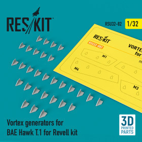 Reskit - Vortex generators for BAE Hawk T.1 for Revell kit (3D Printed) (1/32)