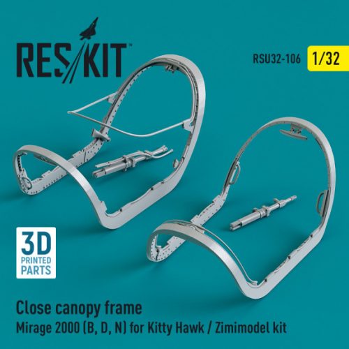 Reskit - Close canopy frame Mirage 2000 (B,D,N) for Kitty Hawk / Zimimodel kit (3D Printed) (1/32)