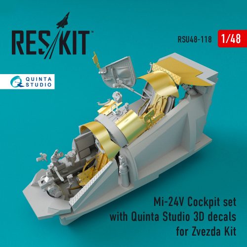 Reskit - Mi-24V Cockpit set with Kelik 3D decals for Zvezda kit (1/48)