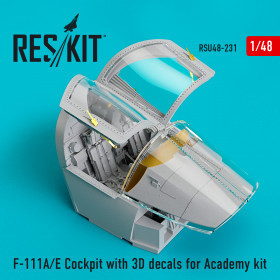 Reskit - F-111A/E Cockpit with 3D decals for Academy kit (1/48)