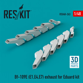 Reskit - Bf-109E (E1,E4,E7) exhaust for Eduard kit (3D Printed) (1/48)