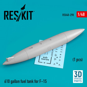 Reskit - 610 gallon fuel tank for F-15 (1 pcs) (3D Printed) (1/48)