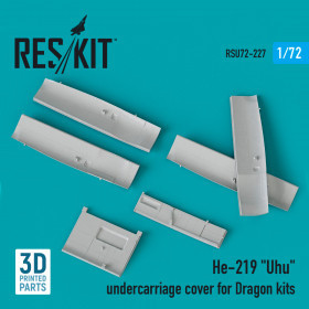 Reskit - He-219 "Uhu" undercarriage covers for Dragon kit (3D Printed) (1/72)