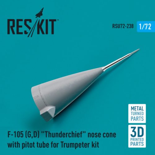 Reskit - F-105 (G,D) "Thunderchief" nose cone with pitot tube for Trumpeter kit (Metal & 3D Printed) (1/72)