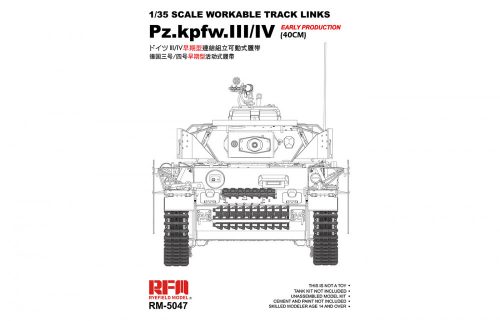 Rye Field Model - Panzer III / IV early prod.  workable tracks 40cm