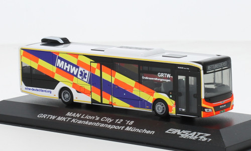 Rietze - MAN Lion s City 12, 2018, GRTW MKT Krankentransport München, 1:87