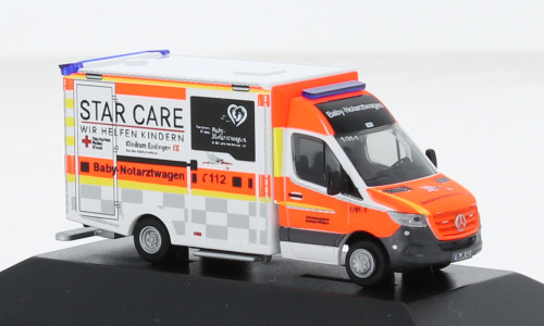 Rietze - Wietmarscher Ambulanzfahrzeuge RTW, 2018, Baby - Notarztwagen Esslingen, 1:87