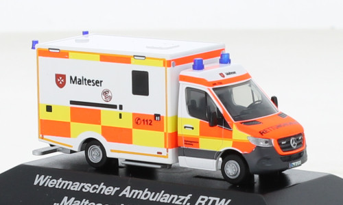 Rietze - Wietmarscher Ambulanzfahrzeuge RTW, 2018, Malteser Nürnberg, 1:87