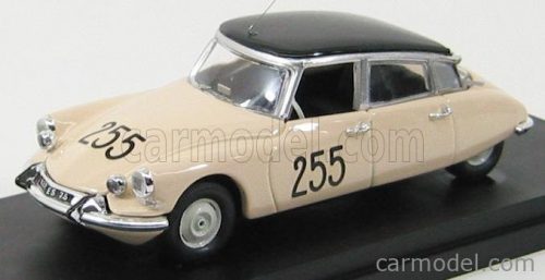 Rio-Models - Citroen Ds19 N 255 Mille Miglia 1957 Lebes-Failly Ivory Black