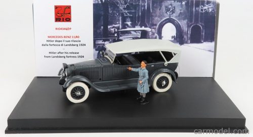 Rio-Models - Mercedes Benz 11/40 Cabriolet Closed 1924 - With Hitler Figure After His Release From Landsberg Fortress Black