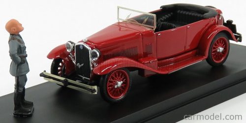 Rio-Models - Alfa Romeo 1750 Torpedo Cabriolet Open With Mussolini Figure And Letter 1926 Red