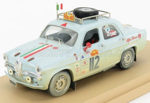 Rio-Models - ALFA ROMEO GIULIETTA Ti N 112 1957 - RALLY RAID PECHINO - PARIGI 2007 R.CHIODI - M.DEGLI ESPOSITI LIGHT BLUE