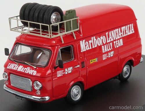 Rio-Models - Fiat 238 Van Tetto Alto Con Portapacchi Assistenza Corse Lancia 1973 - High Roof With Rack Red