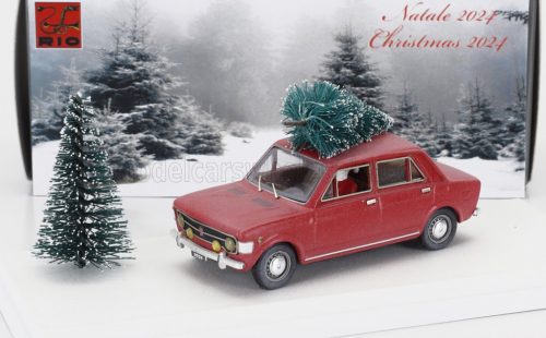 Rio-Models - FIAT 128 1-SERIES 1969 - CHRISTMAS EDITION 2024 - CON BABBO NATALE - WITH SANTA CLAUS FIGURE RED