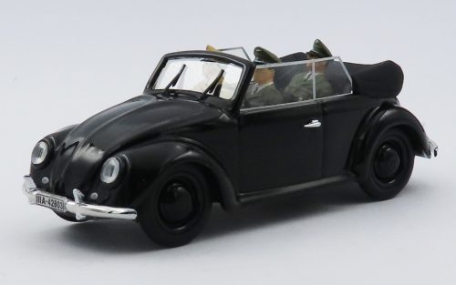 Rio-Models - VOLKSWAGEN BEETLE MAGGIOLINO KAFER CABRIOLET OPEN WITH HITLER HIMMLER AND DRIVER FIGURES 1939 BLACK