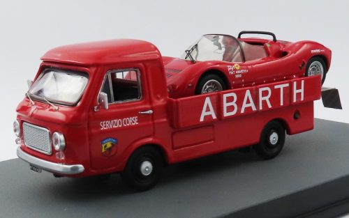 Rio-Models - FIAT 241 ASSISTENZA ABARTH CORSE CAR TRANSPORTER 1970 WITH FIAT ABARTH 1000SP SPIDER RED