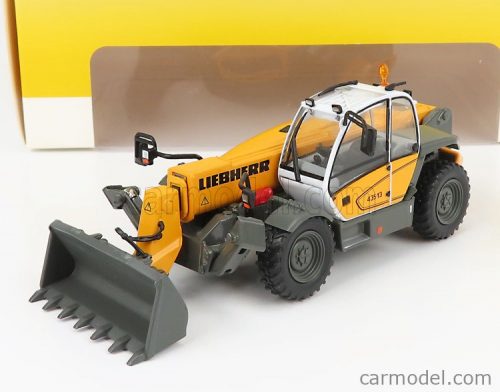 Ros-Model - Liebherr Telehandelr Tl435-13 Ruspa Gommata - Tractor Scraper Yellow Grey