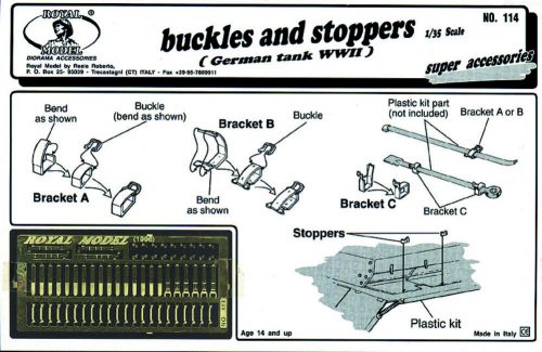 Royal Model - Buckles and stoppers German tank