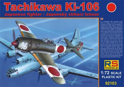 RS Models - Plastikový model letadla 1/72 Tachikawa Ki-106 2 decal v. for Japan