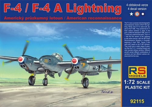 RS Models - Plastikový model letadla 1/72 F-4/F-4A Lightning 4 decal v. for USA, France, Australia