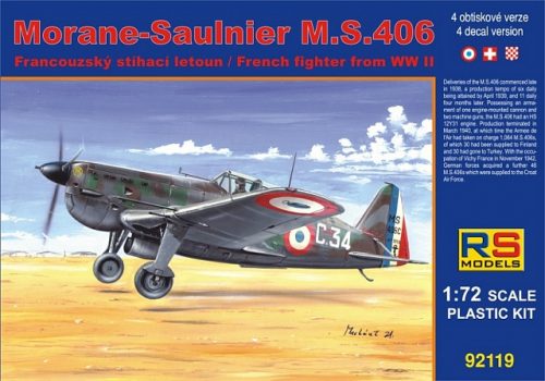 RS Models - Plastikový model letadla 1/72 Morane Saulnier MS.406 France  4 decal v. for France, Switzerland, Cro