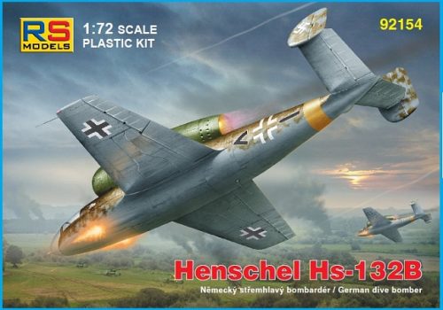 RS Models - Plastikový model letadla 1/72 Henschel Hs-132 Jumo 4 decal v. for Luftwaffe, USA, Japan