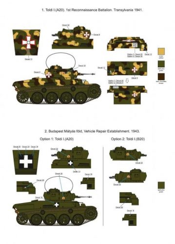 SBS Model - 1/35 Hungarian Toldi I (A20 - B20) decals - Decals for Hobbyboss