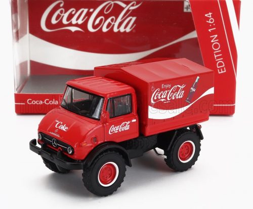 Schuco - MERCEDES BENZ UNIMOG U406 TRUCK TELONATO COCA-COLA 1966 RED WHITE