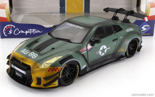 Solido - Nissan Gt-R (R35) Type 2 Liberty Walk Lb Works Coupe 2018 Military Green Yellow