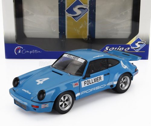 Solido - PORSCHE 911 CARRERA 3.0 RSR N 4 IROC RIVERSIDE 1974 GEORGE FOLLMER BLUE