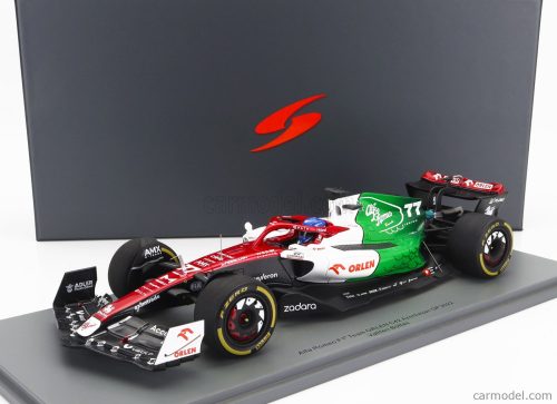 Spark-Model - Alfa Romeo F1  C42 Team Orlen Racing N 77 Azerbaijan Gp 2022 Valtteri Bottas - Con Vetrina - With Showcase - Special Box White Red Met Green