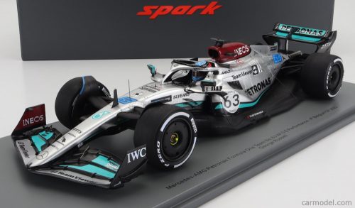 Spark-Model - Mercedes Gp F1 W13E Team Mercedes-Amg Petronas F1 N 63 4Th Belgium Gp 2022 George Russel - Con Vetrina - With Showcase Silver Green