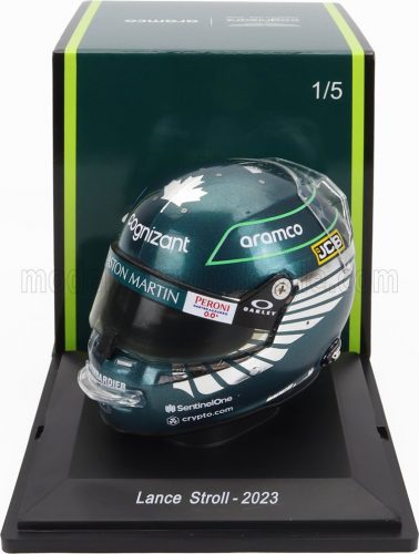 Spark - BELL HELMET F1  CASCO HELMET ASTON MARTIN AMR23 TEAM ARAMCO COGNIZANT N 18 SEASON 2023 LANCE STROLL GREEN