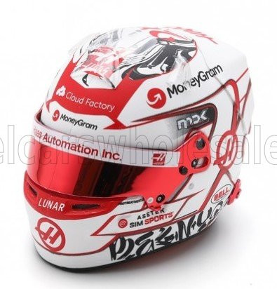 Spark - BELL HELMET F1  CASCO HELMET HAAS FW23 TEAM MONEYGRAM HAAS N 20 SINGAPORE GP 2023 KEVIN MAGNUSSEN WHITE RED