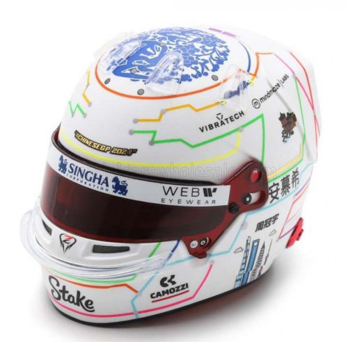 Spark - BELL HELMET CASCO HELMET F1 GUANYU ZHOU TEAM STAKE KICK SAUBER N 24 CHINA GP 2024 WHITE