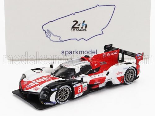 Spark - TOYOTA GR010 3.5L TURBO HYBRID V6 TEAM TOYOTA GAZOO RACING N 8 WINNER 24h LE MANS 2022 S.BUEMI - B.HARTLEY - R.HIRAKAWA WHITE RED GREY