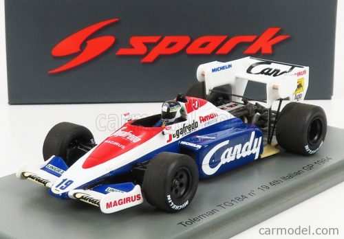 Spark-Model - Toleman F1 Tg184 N 19 Italy Gp 1984 S.Johansson White Blue Red