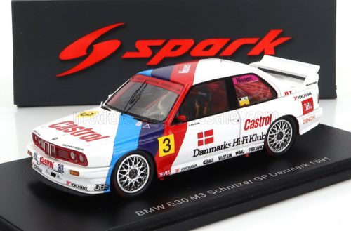 Spark - BMW 3-SERIES M3 (E30) TEAM SCHNITZER N 3 DENMARK GP 1991 KRIS NISSEN WHITE BLUE RED