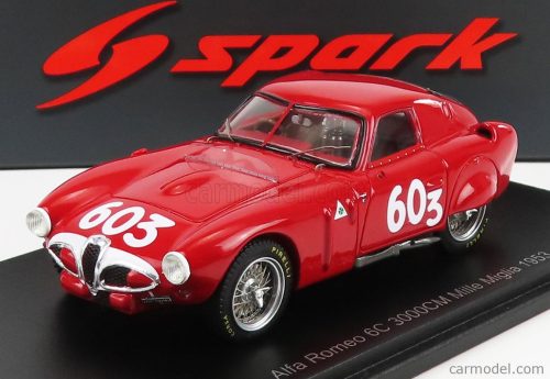 Spark-Model - Alfa Romeo 6C 3000Cm N 603 Mille Miglia 1953 K.Kling - H.Klenk Red