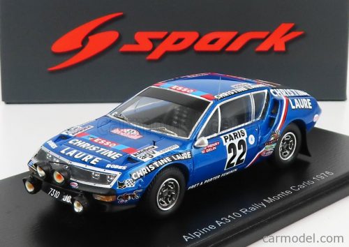 Spark-Model - Renault Alpine A310 N 22 Rally Montecarlo 1976 J.Henry - M.Gelin Blue Met Black