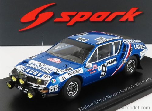 Spark-Model - Renault A310 Alpine N 9 Rally Montecarlo 1976 J.L.Therier - M.Vial Blue Black