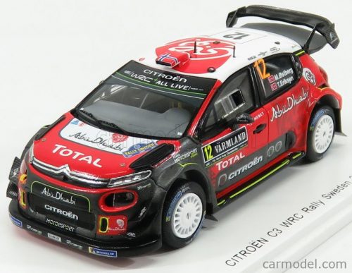 Spark-Model - Citroen C3 Wrc Team Citroen Total Abu Dhabi Wrt N 12 Rally Suede 2018 M.Ostberg - T.Erksen Red Black White