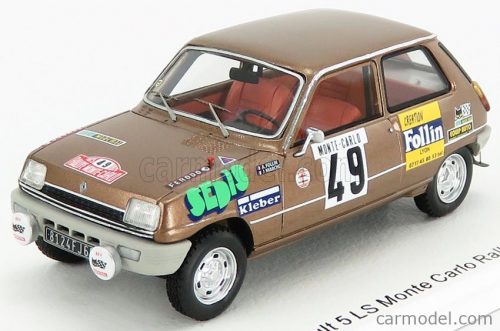 Spark-Model - Renault R5 Ls N 49 Rally Montecarlo 1975 A.Follin - P.Bertrand Brown