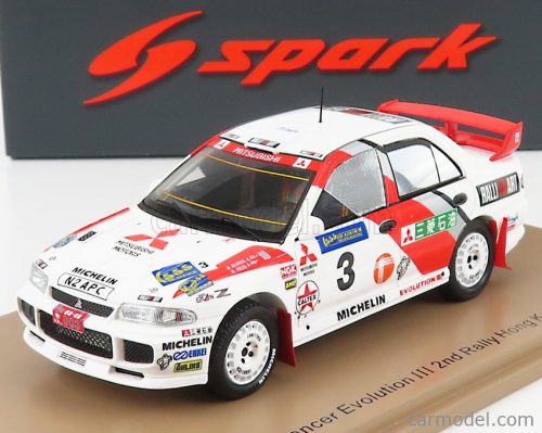 Spark-Model - Mitsubishi Lancer Evolution Iii N 3 2Nd Rally Beijing Hong Kong 1996 R.Burns - R.Reid White Red