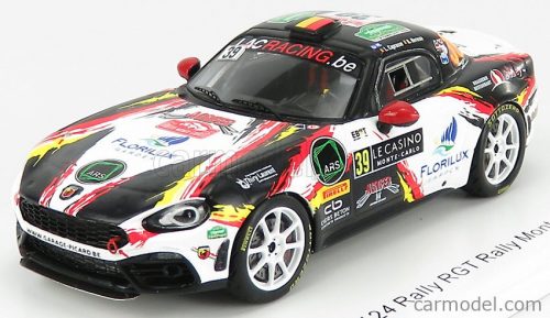 Spark-Model - Fiat 124 Abarth Rgt Team Lac Racing N 39 Rally Montecarlo 2020 L.Caprasse - R.Herman Black White Red