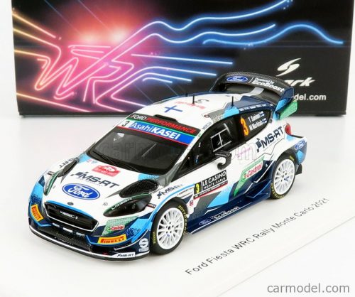 Spark-Model - Ford England Fiesta Wrt Team Wrcm Sport N 3 Rally Montecarlo 2021 T.Suninen - M.Markkula White Blue Green