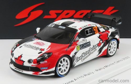 Spark-Model - Renault Alpine A110 Rally N 50 Rally Montecarlo 2022 I.Crerar - E.Racette White Red Black