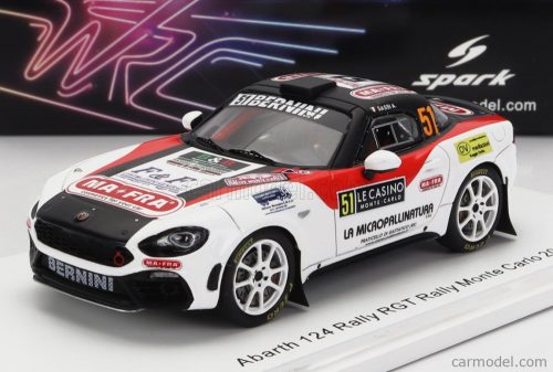 Sparkmodel - Fiat 124 Rally Rgt N 51 Rally Montecarlo 2022 A.Sassi - Romei White Red Black